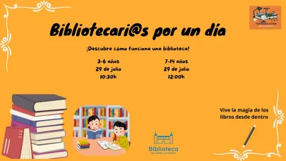 Cartel bibliotecario por un día