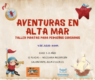 Cartel anunciador taller de piratas