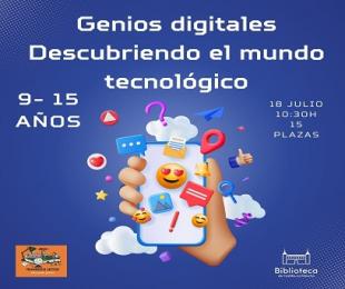 Cartel anunciador taller de nuevas tecnologías infantil