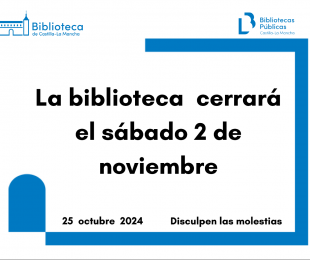 La Biblioteca cerrará el sábado 2 de noviembre