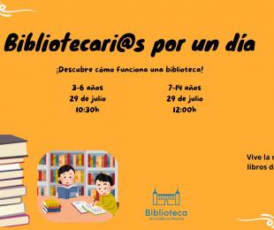 Cartel bibliotecario por un día