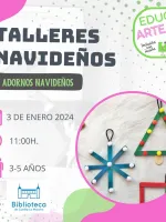 Cartel del taller navideño de adornos EducArte