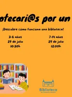 Cartel bibliotecario por un día