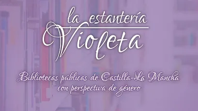 Cartel Estantería violeta