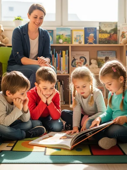 Imagen creada con IA grupo de niños leyendo