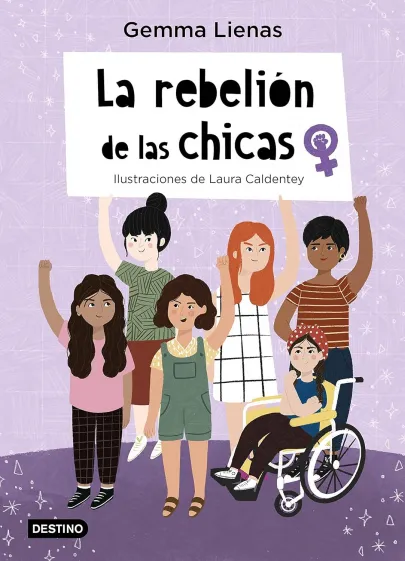 Grupo de chicas con el brazo en alto reivindicando sus derechos