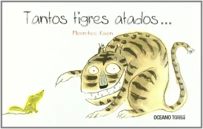 Dibujo de un tigre hablando con un pequeño perro