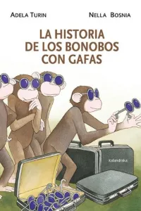 Grupo de monos con gafas de sol y maletas