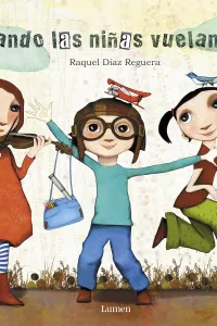 Ilustración de tres niñas, una violinista, otra piloto y otra escritora