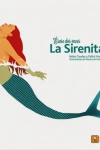 Sirenita con el pelo rojo saliendo del agua